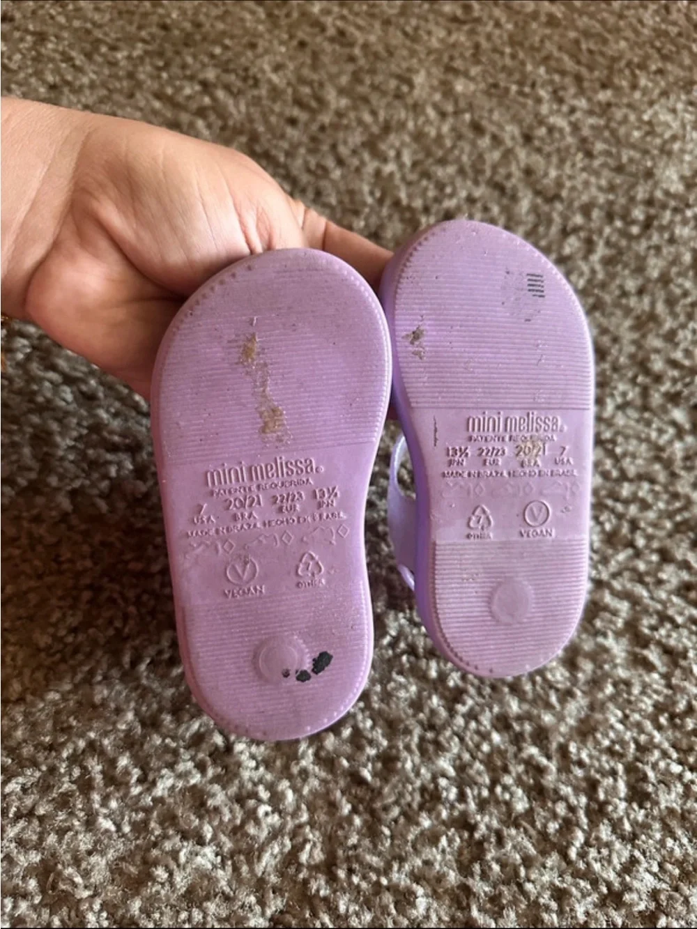 Mini Melissa Glitter Purple Sandals